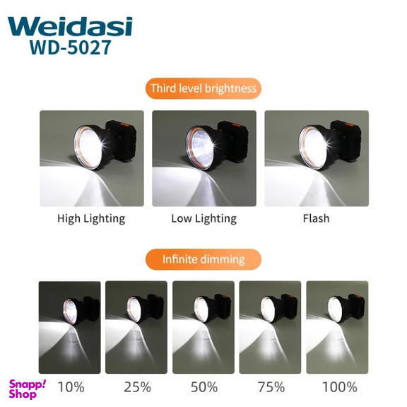 چراغ پیشانی LED شارژی مدل WD-5027
