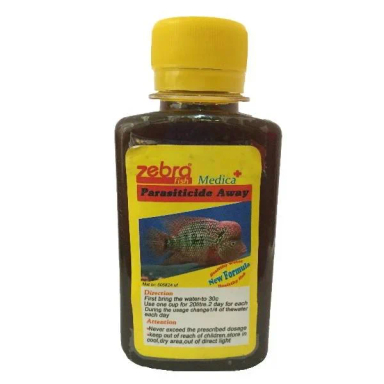 محلول Parasiticide away ماهیان آکواریوم مدل زبرا حجم 120 میلی لیتر