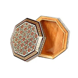 جعبه سکه خاتم کاری 8 ضلعی