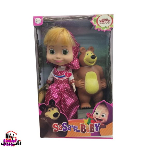 عروسک ناب سل مدل ماشا و آقا خرسه مجموعه 2 عددی