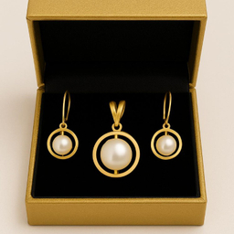 نیم ست طلا 18 زنانه عیار مدل مروارید کد Gs1030