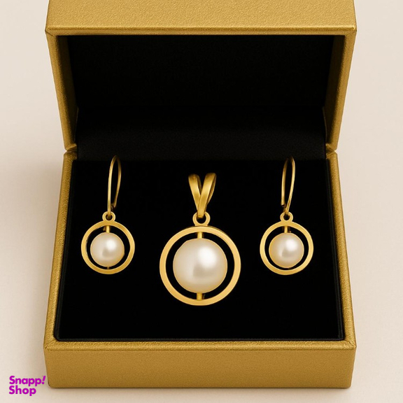 نیم ست طلا 18 زنانه عیار مدل مروارید کد Gs1030