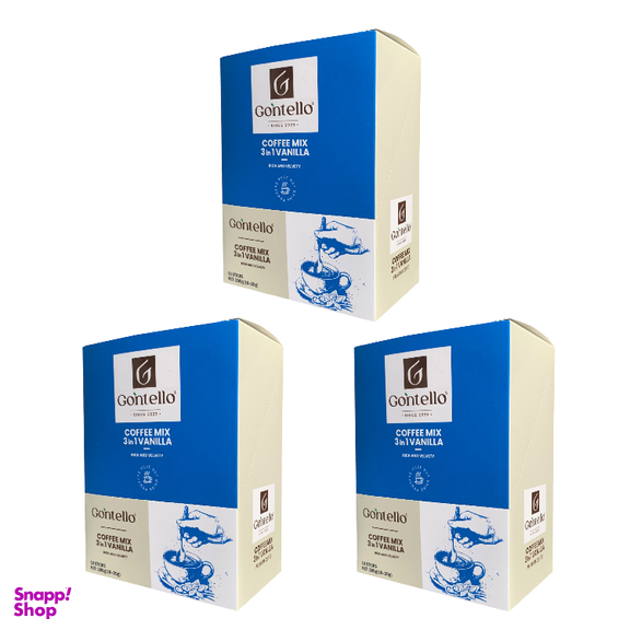 کافی میکس 3×1 وانیلی گونتلو وزن 200 گرم بسته 10 عددی مجموعه ۳ عددی