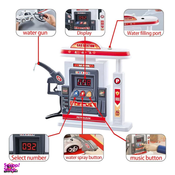 ست اسباب بازی ناب سل مدل جایگاه پمپ بنزین شارژی همراه با ماشین دودزا GAS STATION SET