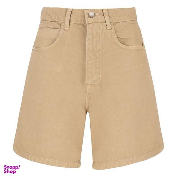 شلوارک زنانه سرژه مدل 229126 کتان رنگ کرم