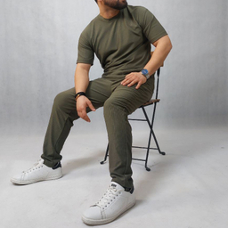 ست تیشرت  و شلوار مردانه کد 52 رنگ سبز زیتونی