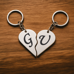 جاکلیدی گیلواره زراوشان مدل قلب دو تکه حرف G U