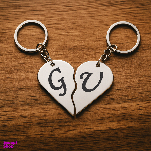 جاکلیدی گیلواره زراوشان مدل قلب دو تکه حرف G U