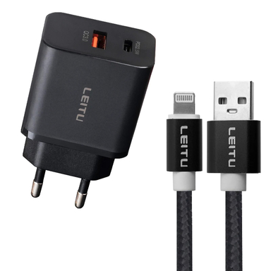 شارژر دیواری 22.5 وات لیتو مدل LH-32 به همراه کابل تبدیل Lightning