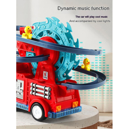اسباب بازی ناب سل مدل ماشین آتشنشانی متحرک موزیکال به همراه سرسره اردک ها