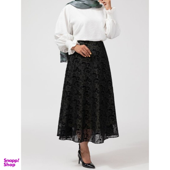 دامن زنانه برنس کد 20103 رنگ مشکی سفید