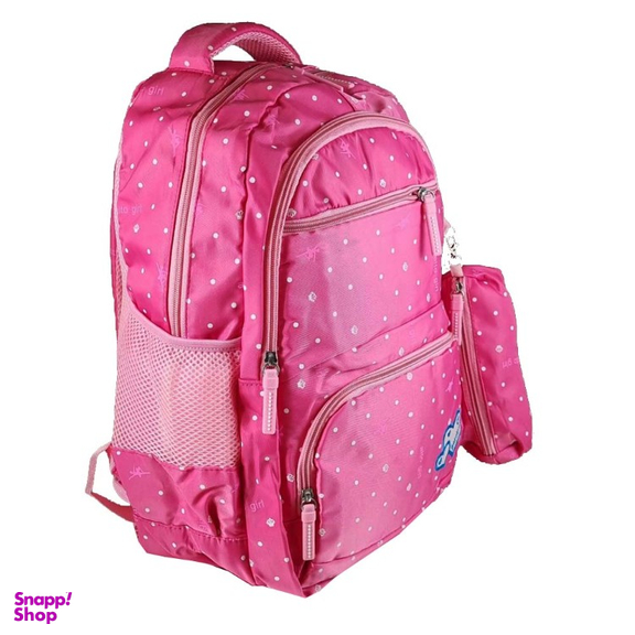 کوله پشتی دخترانه طرح خالخالی مدل kh01