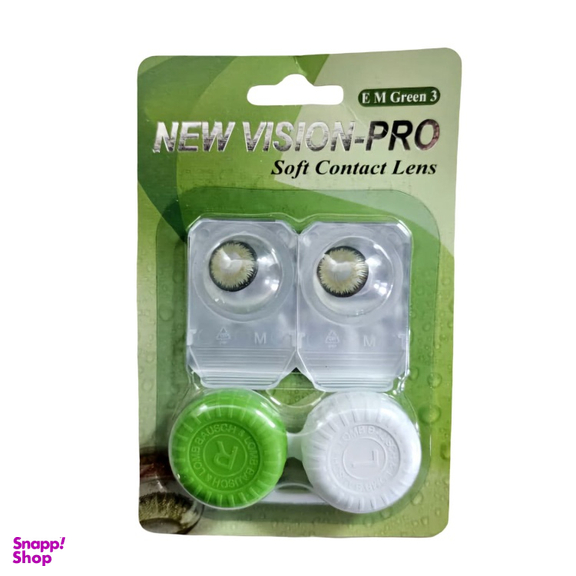 لنز چشم پرو نیو ویژن رنگ سبز دور مشکی وسط عسلی شماره 22 به همراه جالنزی