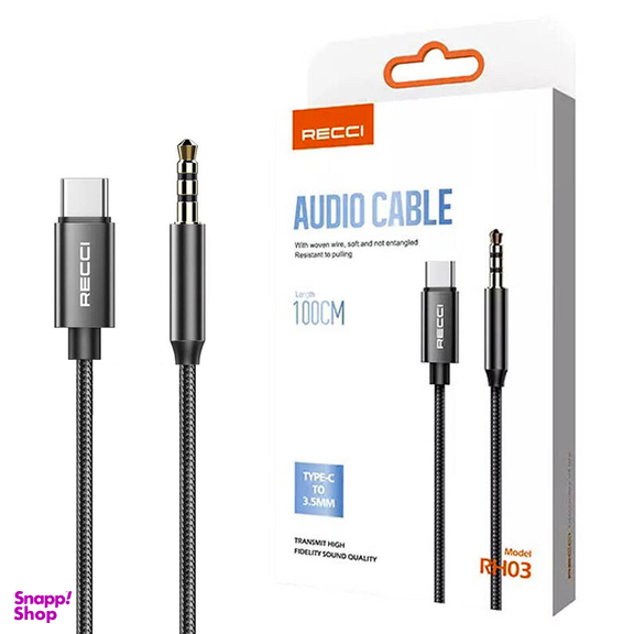 کابل تبدیل USB Type-C به جک 3.5 میلی متر رسی مدل RH03 طول 1 متر