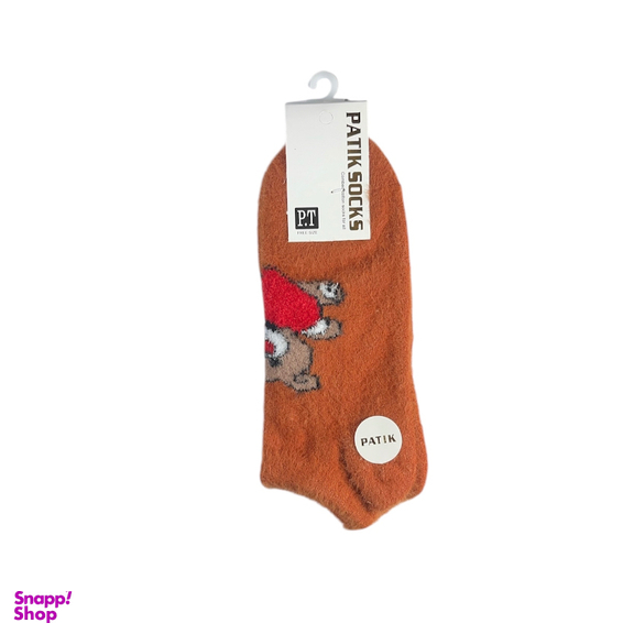 جوراب زنانه مچی پشمی طرح خرس کد 24241