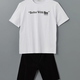 ست تیشرت آستین کوتاه و شلوارک راحتی مردانه ال سی وایکیکی مدل FULL-Pamuk