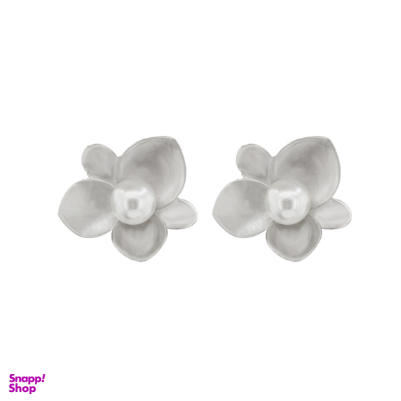 گوشواره نقره زنانه مدل نیلوفر مروارید کد 332