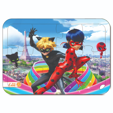 پازل چوبی 12 تکه نارنگی لند مدل دختر کفشدوزکی