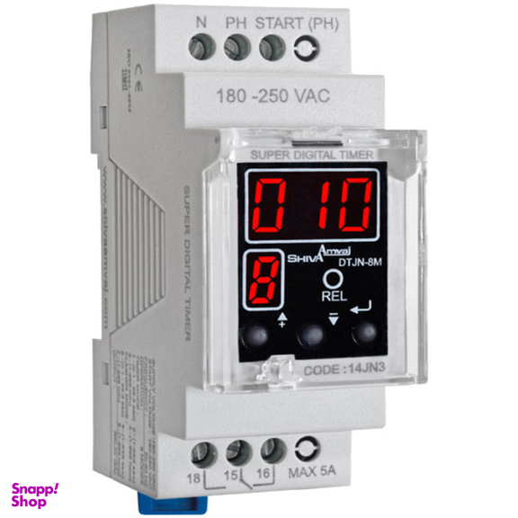 رله سوپر تایمر دیجیتال شیوا امواج سری N مدل DTJN-8M کد 14JN3 بسته 10 عددی
