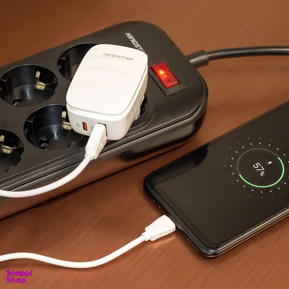 شارژر دیواری 20 وات کینگ استار مدل KW193C PD به همراه کابل USB-C