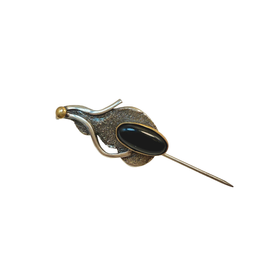 گل سینه نقره 925 عیار زنانه طرح بیضی کد 45011 GLSN