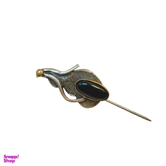 گل سینه نقره 925 عیار زنانه طرح بیضی کد 45011 GLSN