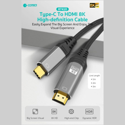 کابل تبدیل Type-C به HDMI کوتتسی مدل 87410 طول 3 متر