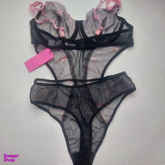 لباس خواب زنانه برتا مدل بادی توری فنردار کد 2300BS