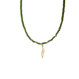 گردنبند طلا 18 عیار زنانه پانسی طرح پر کد mne18