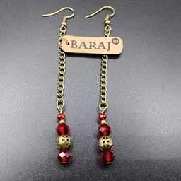 گوشواره زنانه باراج من مدل آویز زنجیر دار کریستالی کد GS-02