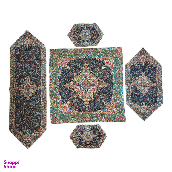 ست 5 تکه ترمه رومیزی ترمه حسینی مدل سورنا کد 1215