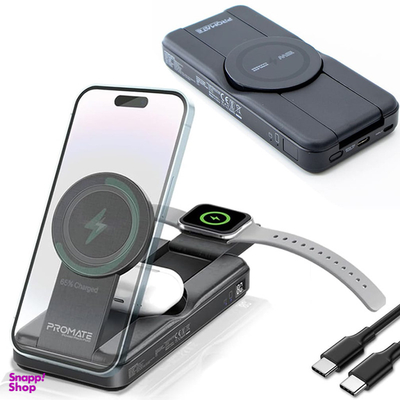 پاوربانک پرومیت مدل POWERPACK-FOLD به ظرفیت 10000 میلی آمپرساعت