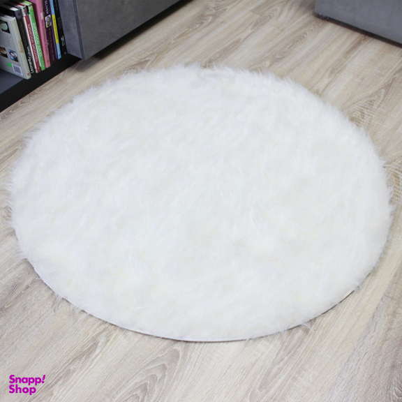 فرش ماشینی شاران هوم طرح خز پرز بلند مدل اسفنج دار زمینه سفید