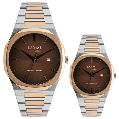 ست ساعت مچی عقربه ای زنانه و مردانه لاکسمی مدل 6-8558