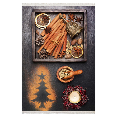 فرش ماشینی چاپی بدون تار و پود هانوکس مدل کاج و دارچین کد AHC-1600-1