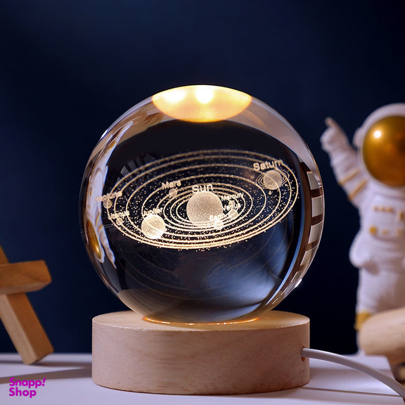 چراغ رومیزی مدل گوی کریستال طرح منظومه شمسی
