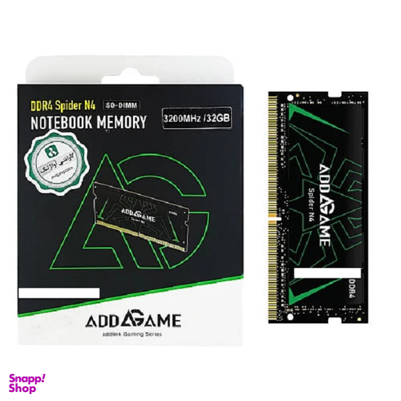 رم لپ تاپ DDR4 تک کاناله 3200 مگاهرتز ادلینک مدل Spider N4 1.2V ظرفیت 32 گیگابایت