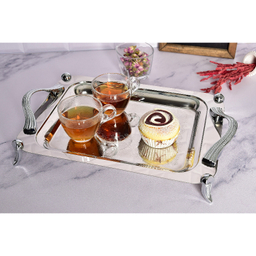 سینی کوچک استیل پایه دار براق کد 4024