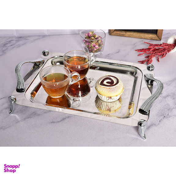 سینی کوچک استیل پایه دار براق کد 4024