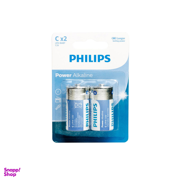 باتری فیلیپس مدل Power Alkaline C بسته 2 عددی