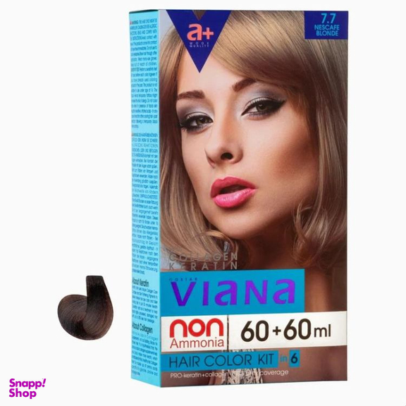 کیت رنگ مو ویانا شماره 7.7 رنگ بلوند نسکافه‌ ای