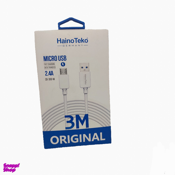 کابل دیتا USB به MicroUSB هاینو تکو مدل CB-300-M طول 3 متر
