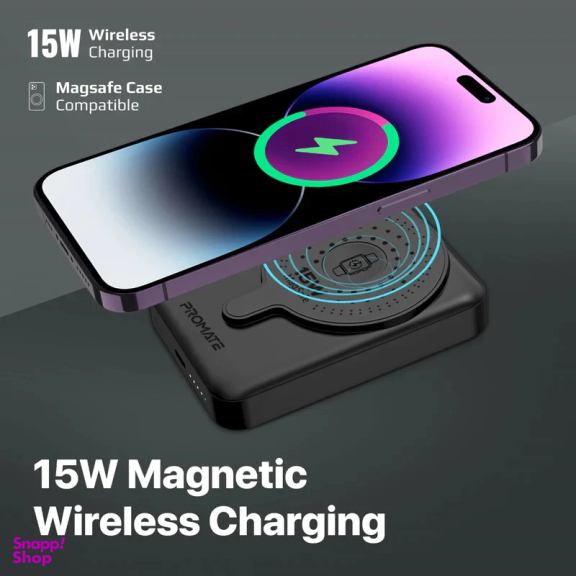 پاوربانک پرومیت مدل POWERMAG-DUO.Black ظرفیت 10000 میلی آمپر ساعت