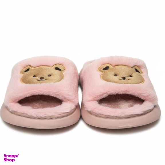 دمپایی زنانه طرح آریا خرس رنگ صورتی