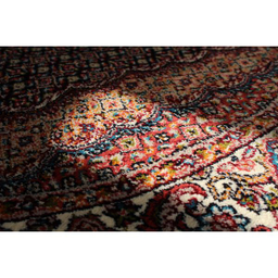 فرش ماشینی مدل بیضی طرح ریزماهی زمینه سرمه ای