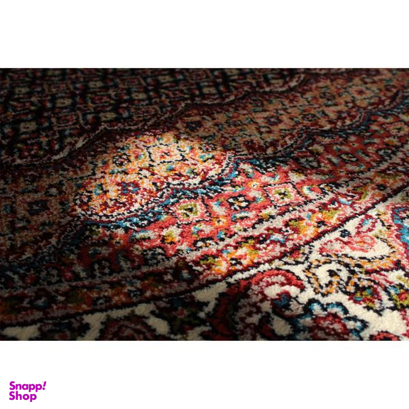 فرش ماشینی مدل بیضی طرح ریزماهی زمینه سرمه ای