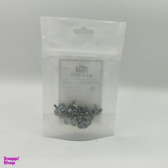 پیچ و مهره و واشر هامر مدل استوانه کد M3-10mm بسته 75 عددی