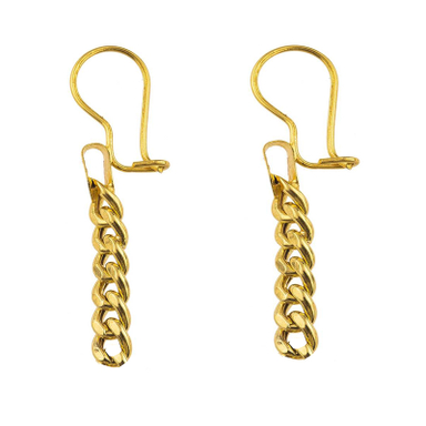 گوشواره طلا 18 عیار زنانه مدل کارتیه زنجیری کد R00023
