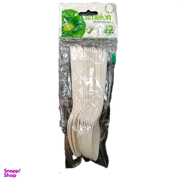 قاشق گیاهی یکبار مصرف آملون کد SF-A12 بسته 12 عددی