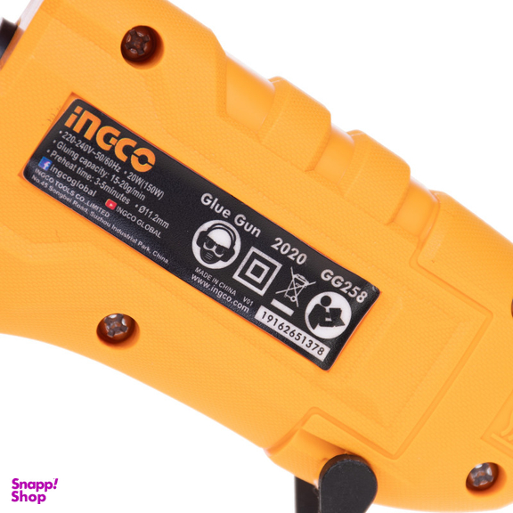 تفنگ چسب حرارتی اینکو مدل GG258 به همراه 4 عدد چسب